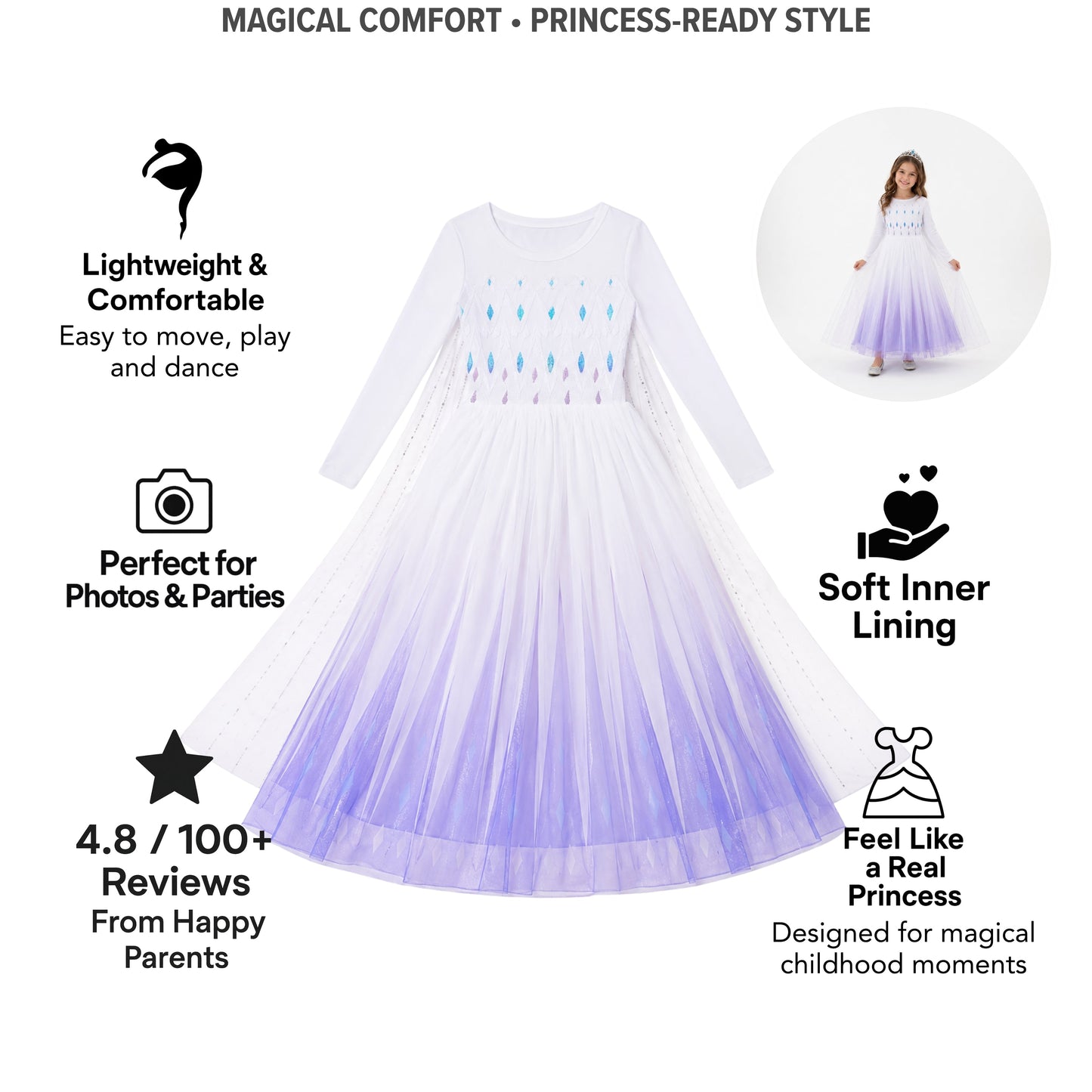 AMA™ Little Frost Queen Kids Dress