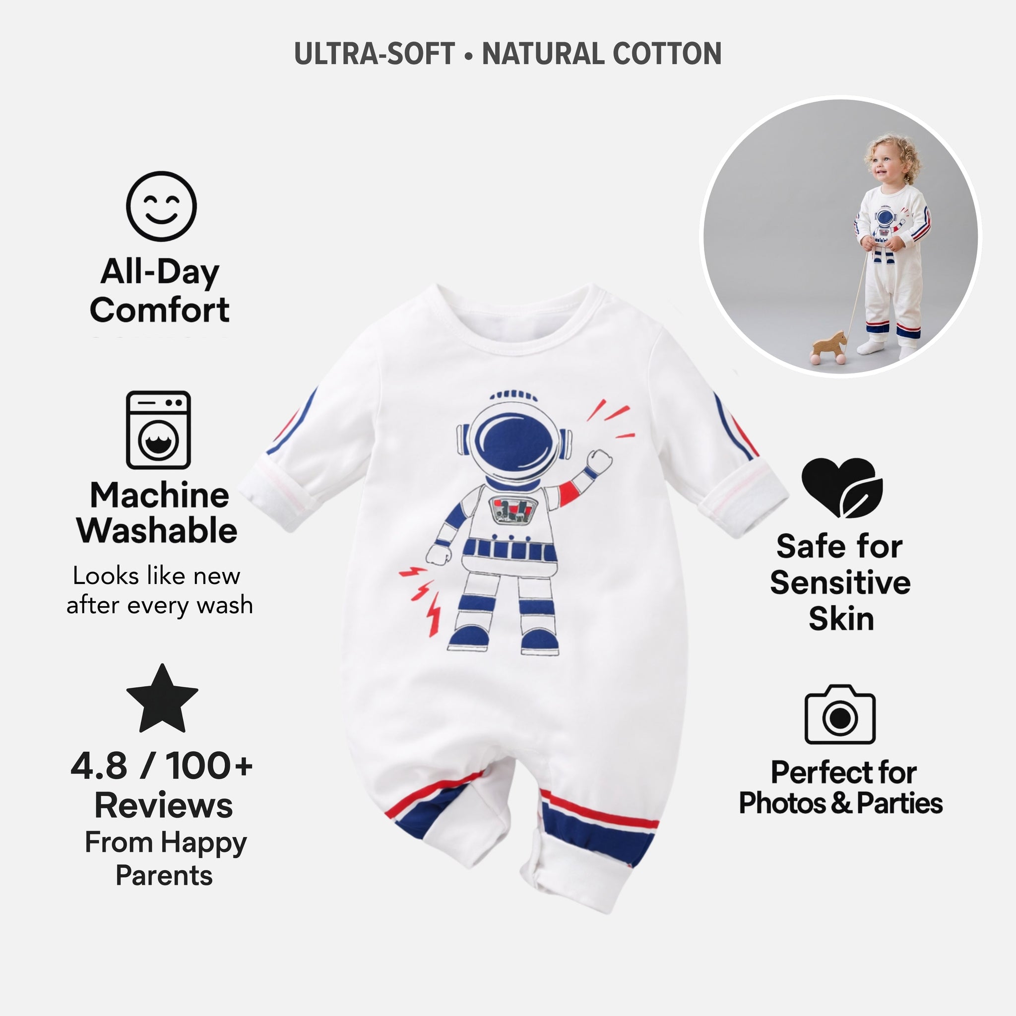 AMA™ Little Space Hero Kids Onesie
