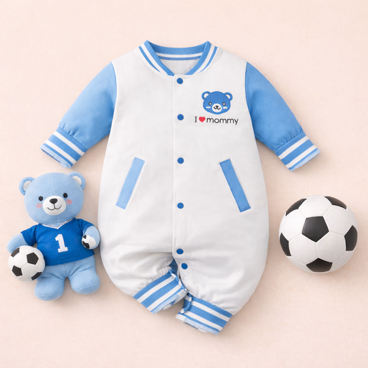 AMA™ Little Soccer Bear Kids Onesie
