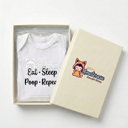 AMA™ "Eat Sleep Poop Repeat" – Funny Baby Bodysuit
