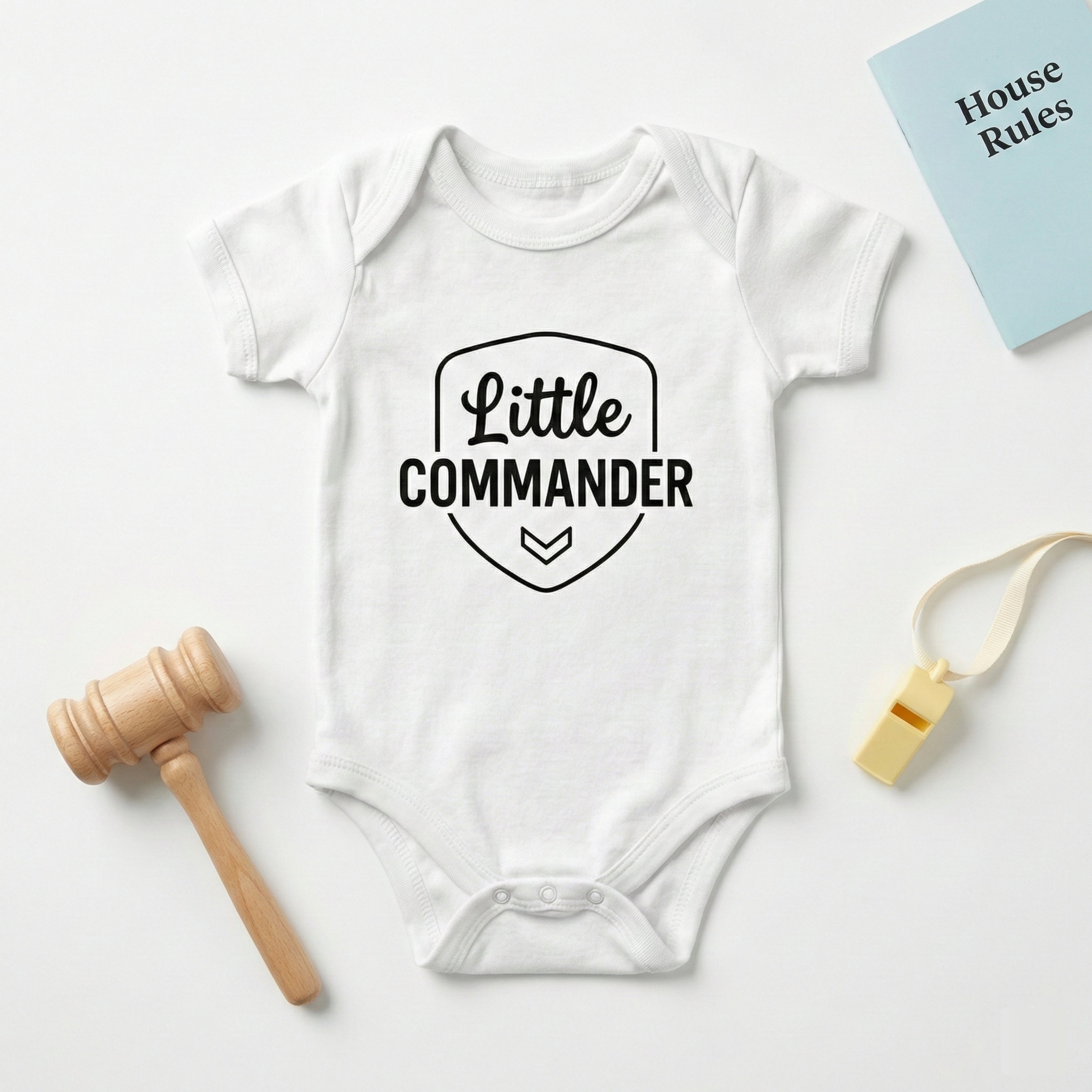 AMA™ "Little Commander" – Funny Baby Bodysuit