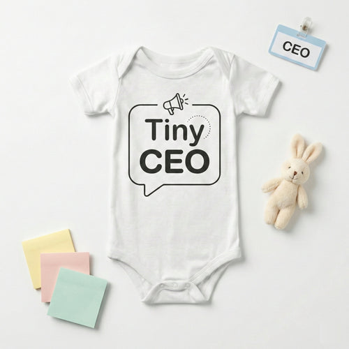 AMA™ "Tiny CEO" – Funny Baby Bodysuit