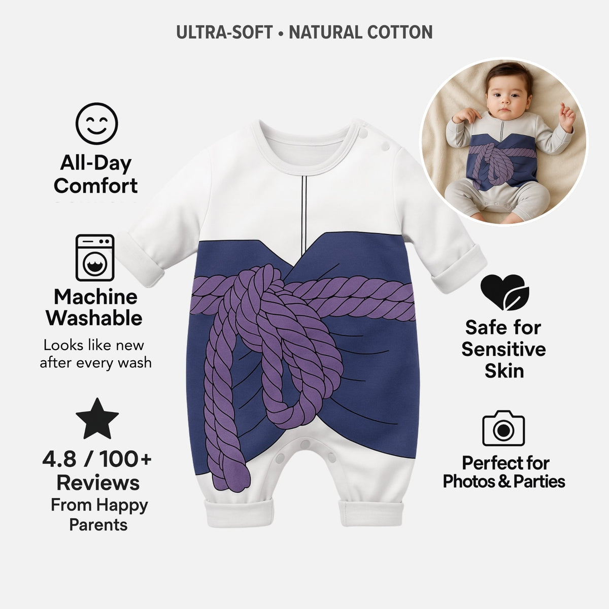 AMA™ Little Sasuke Kids Romper