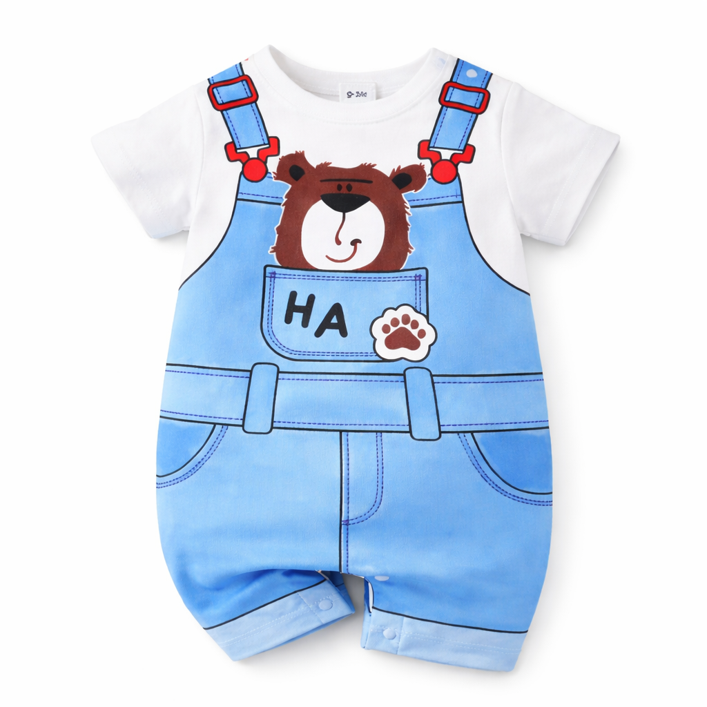 AMA™ Little Denim Bear Kids Romper
