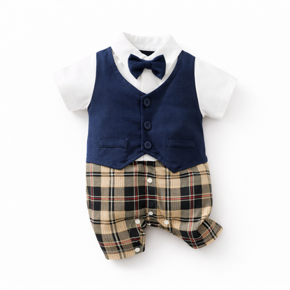 AMA™ Little Plaid Gentleman Kids Romper