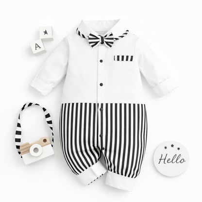 AMA™ Little Stripe Gentleman Kids Romper
