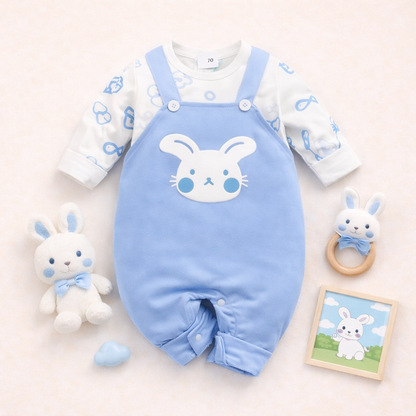 AMA™ Little Blue Bunny Kids Romper