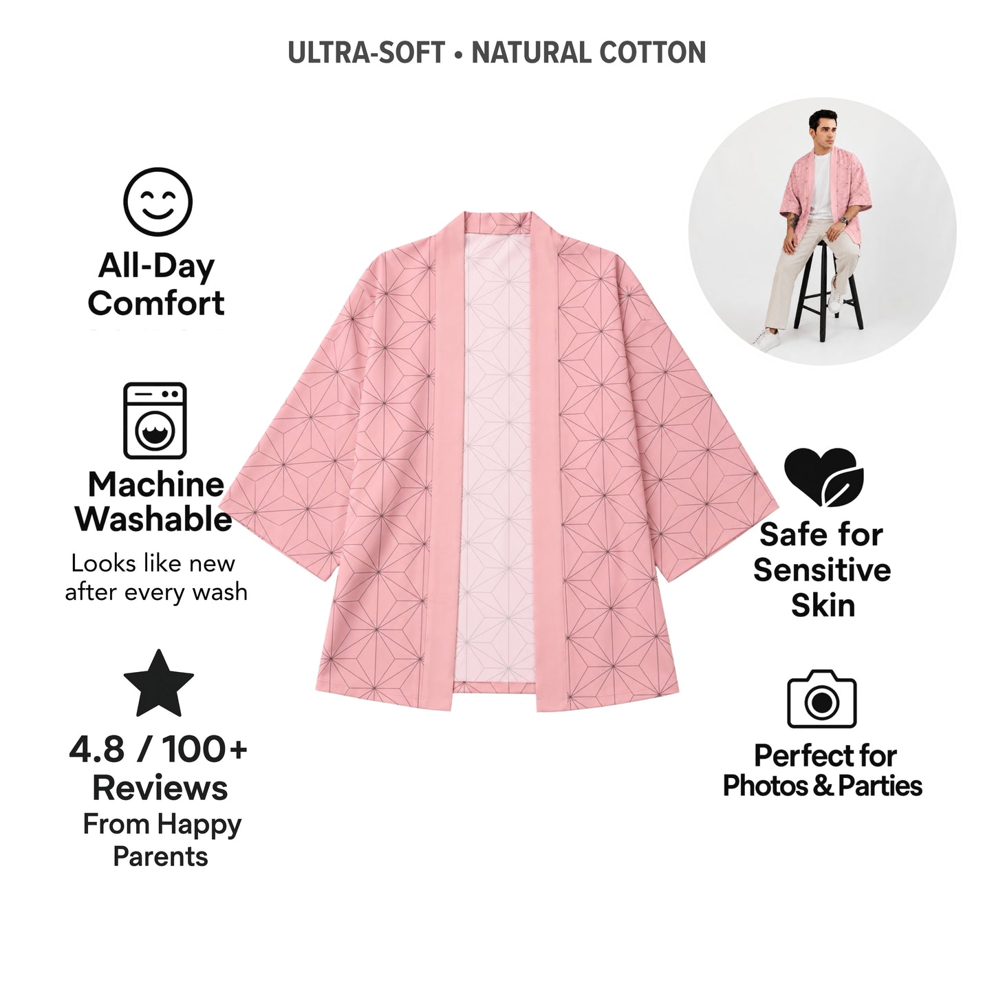 AMA™ Nezuko Pink Haori Cosplay