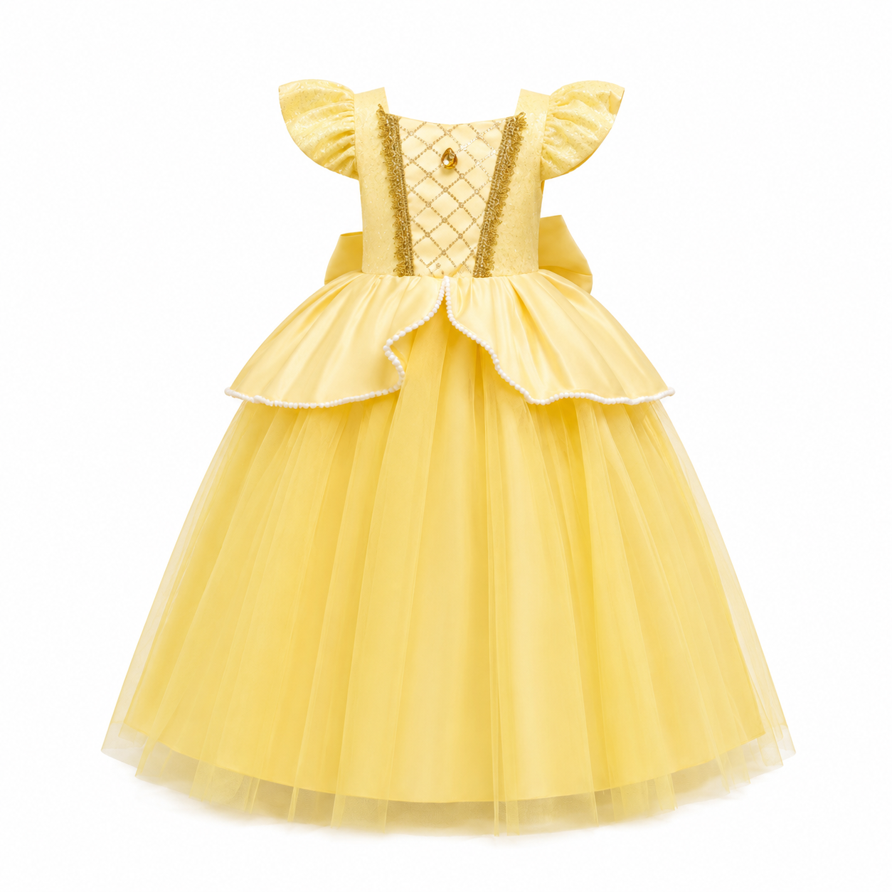 AMA™ Little Golden Rose Princess Kids Dress