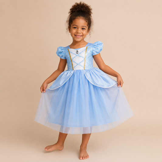 AMA™ Little Blue Princess Kids Dress