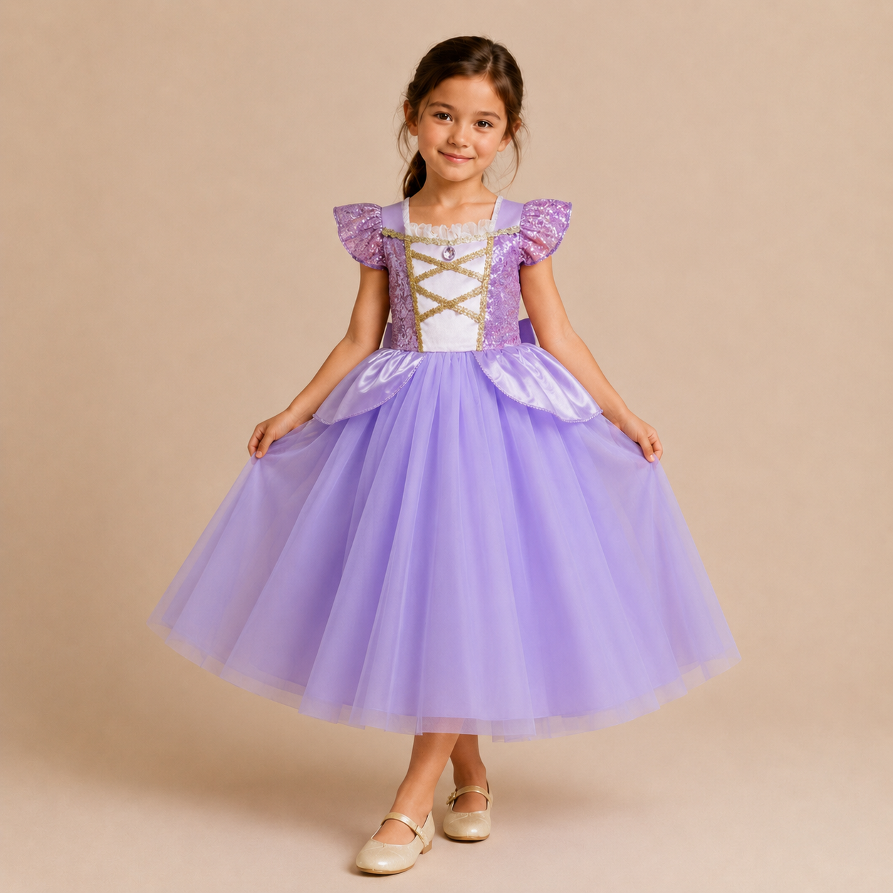 AMA™ Little Royal Lavender Princess Kids Dress