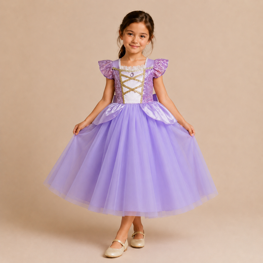 AMA™ Little Royal Lavender Princess Kids Dress