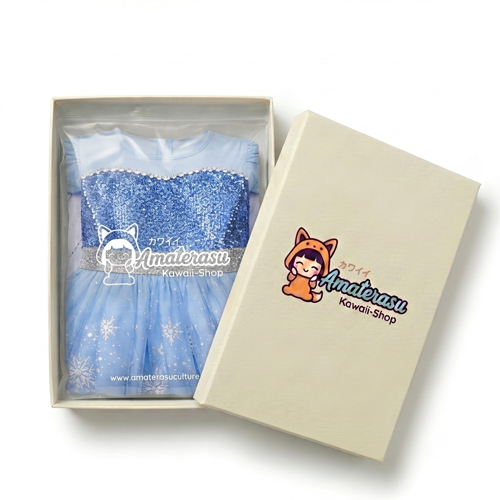 AMA™ Little Midnight Snow Princess Kids Dress