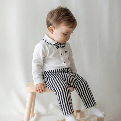 AMA™ Little Stripe Gentleman Kids Romper