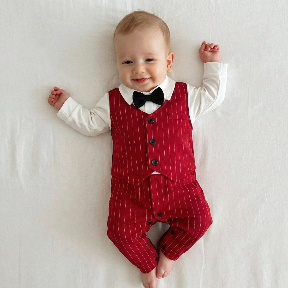 AMA™ Little Red Gentleman Kids Romper