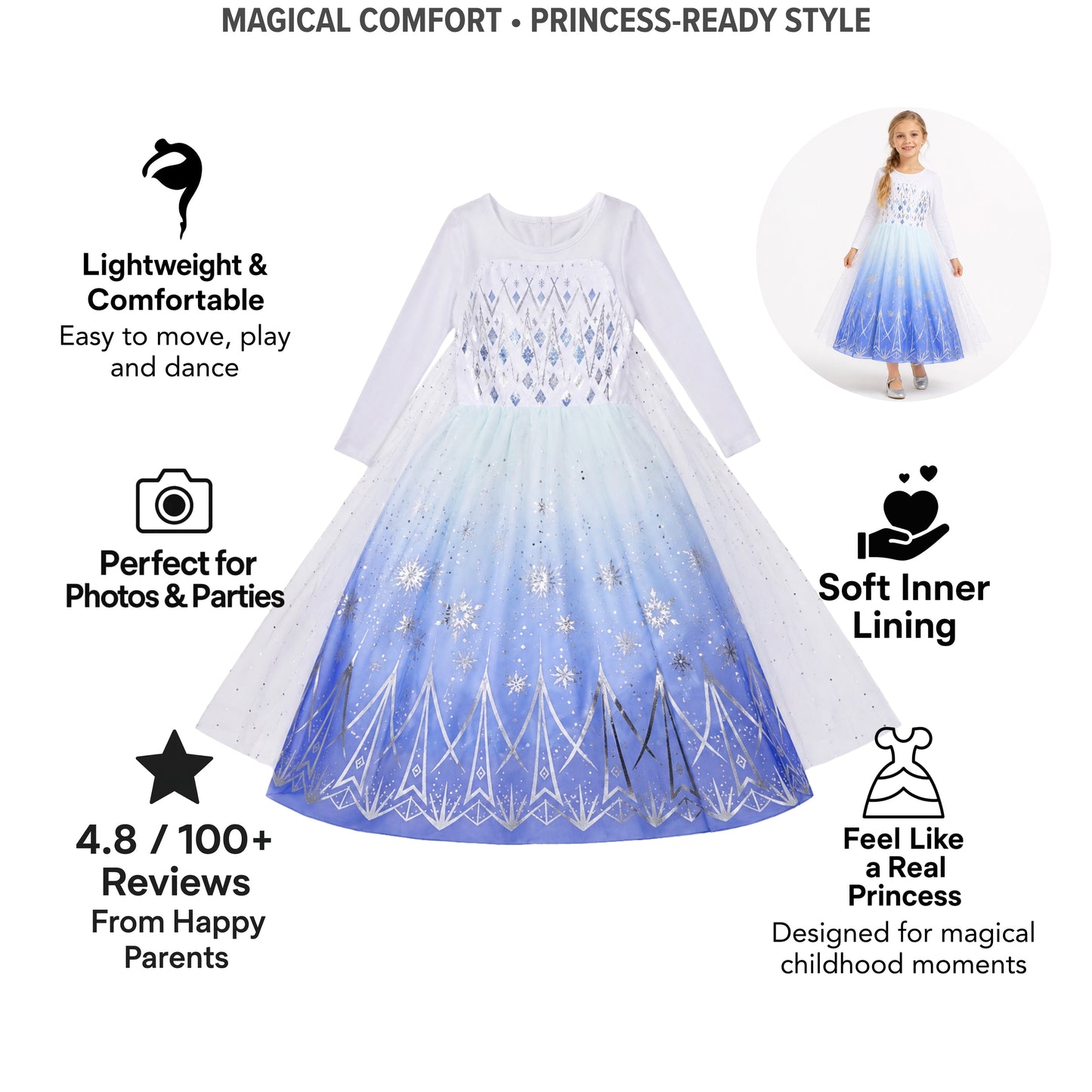 AMA™ Little Ice Princess Kids Dress