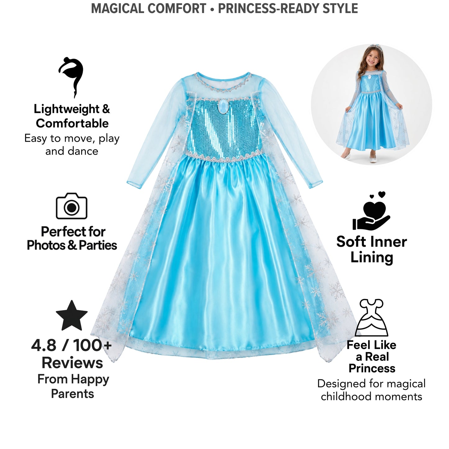 AMA™ Little Crystal Princess Kids Dress
