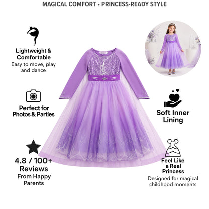 AMA™ Little Lavender Princess Kids Dress