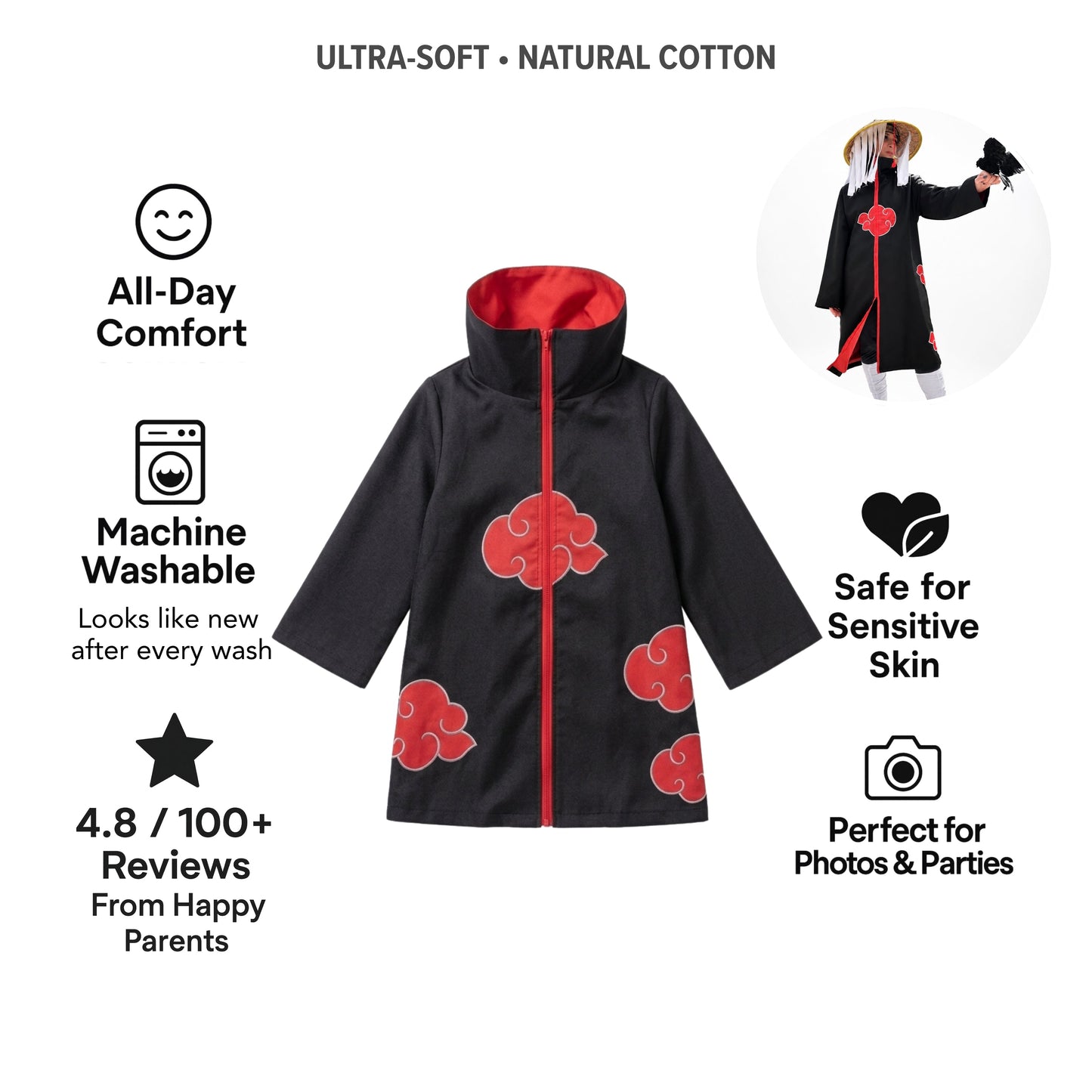 AMA™ Akatsuki Cloak Cosplay Set
