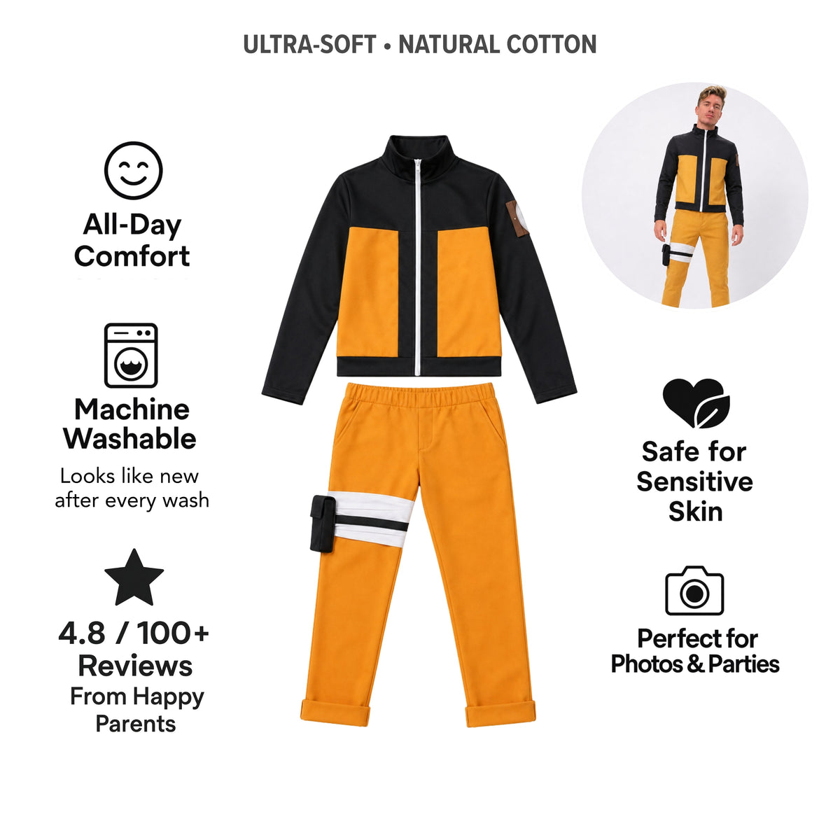 AMA™ Naruto Ninja Tracksuit Cosplay