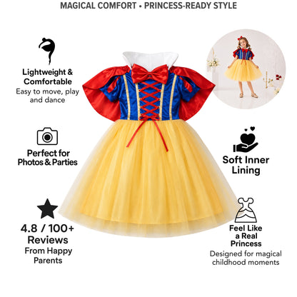 AMA™ Little Royal Cape Princess Kids Dress