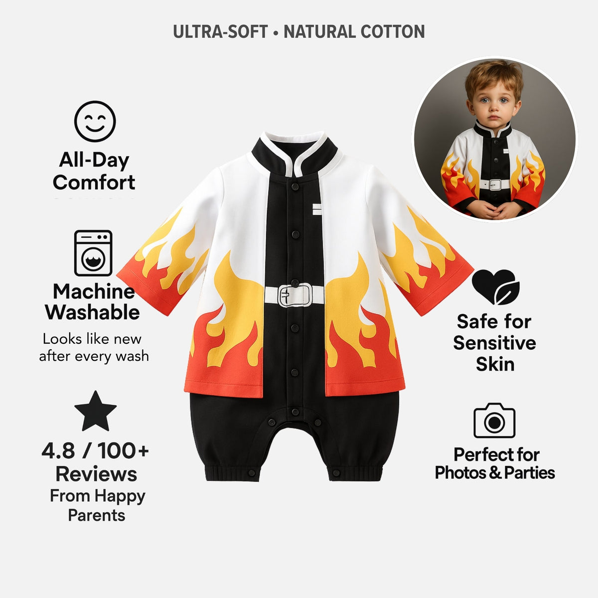 AMA™ Little Rengoku Kids Romper