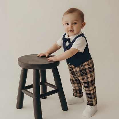 AMA™ Little Plaid Gentleman Kids Romper